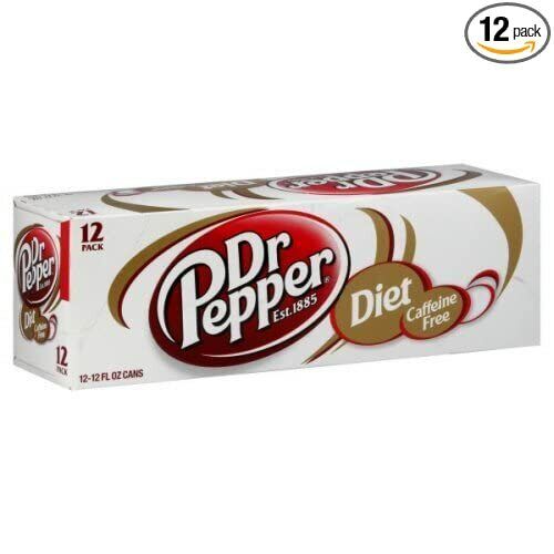 Dr Pepper Caffeine Free Diet 12 pack 12 oz cans