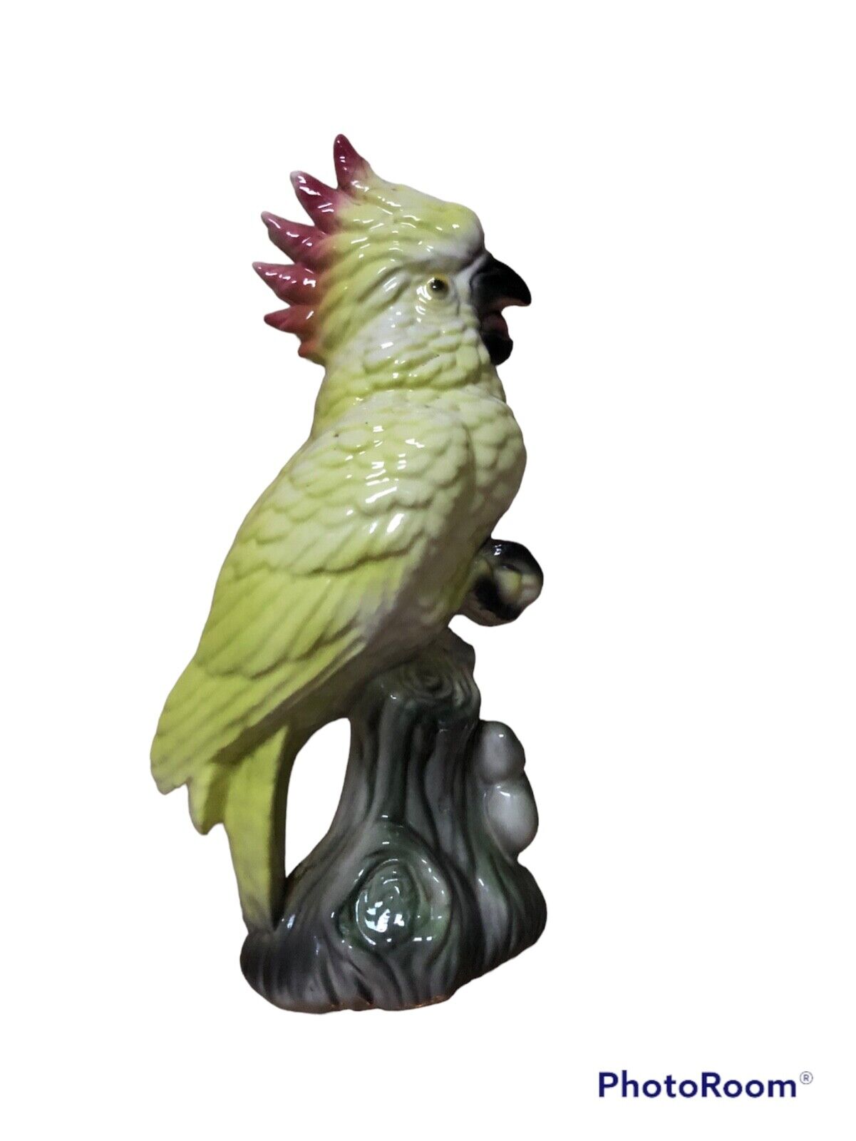 Vintage Antique Ceramic Pottery Parrot Figurine Art bird collectible cockatoo 