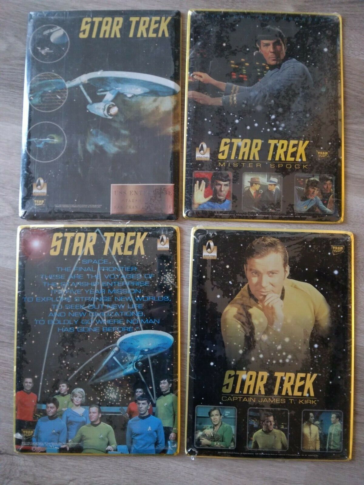 Star Trek metal 8x11 Displays set of 4 Team Metal factory sealed set