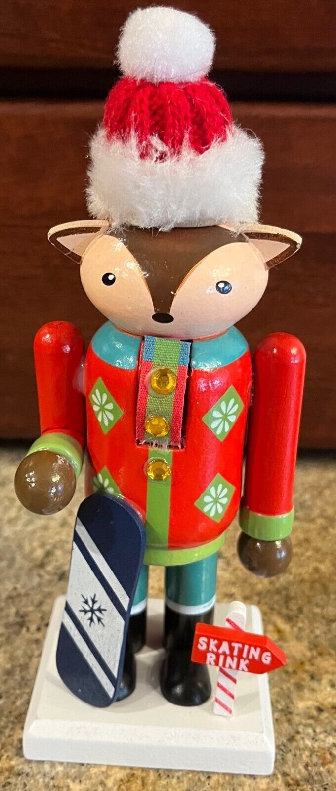 Christmas Chipmunk Skating Figure - 7 Inches Tall - Winter Sports - BRAND NEW