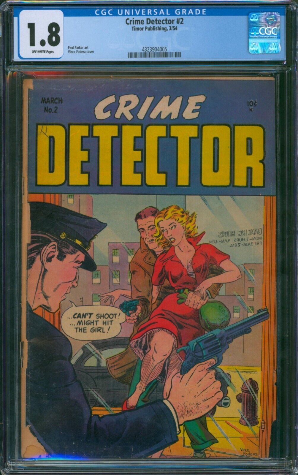 Crime Detector #2 (1954) ⭐ CGC 1.8 ⭐ RARE Golden Age GGA Timor Stanmor Comic