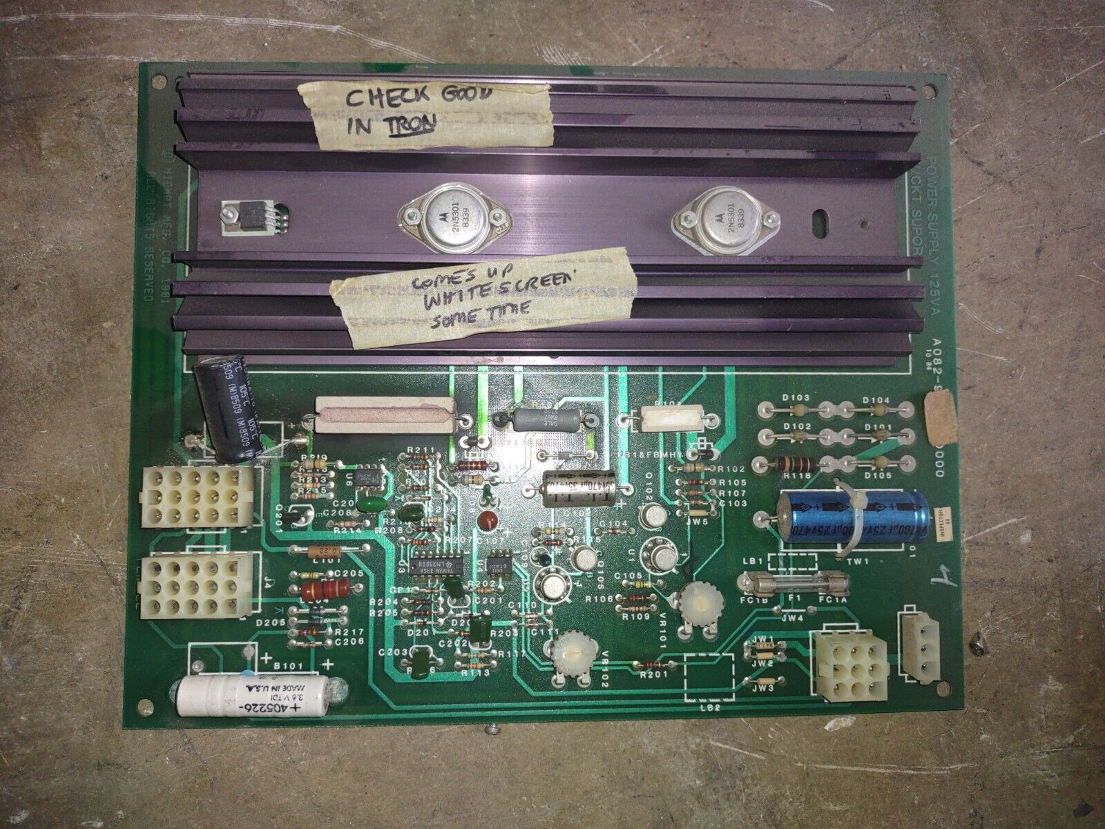 classic midway arcade power supply pcb untested #384