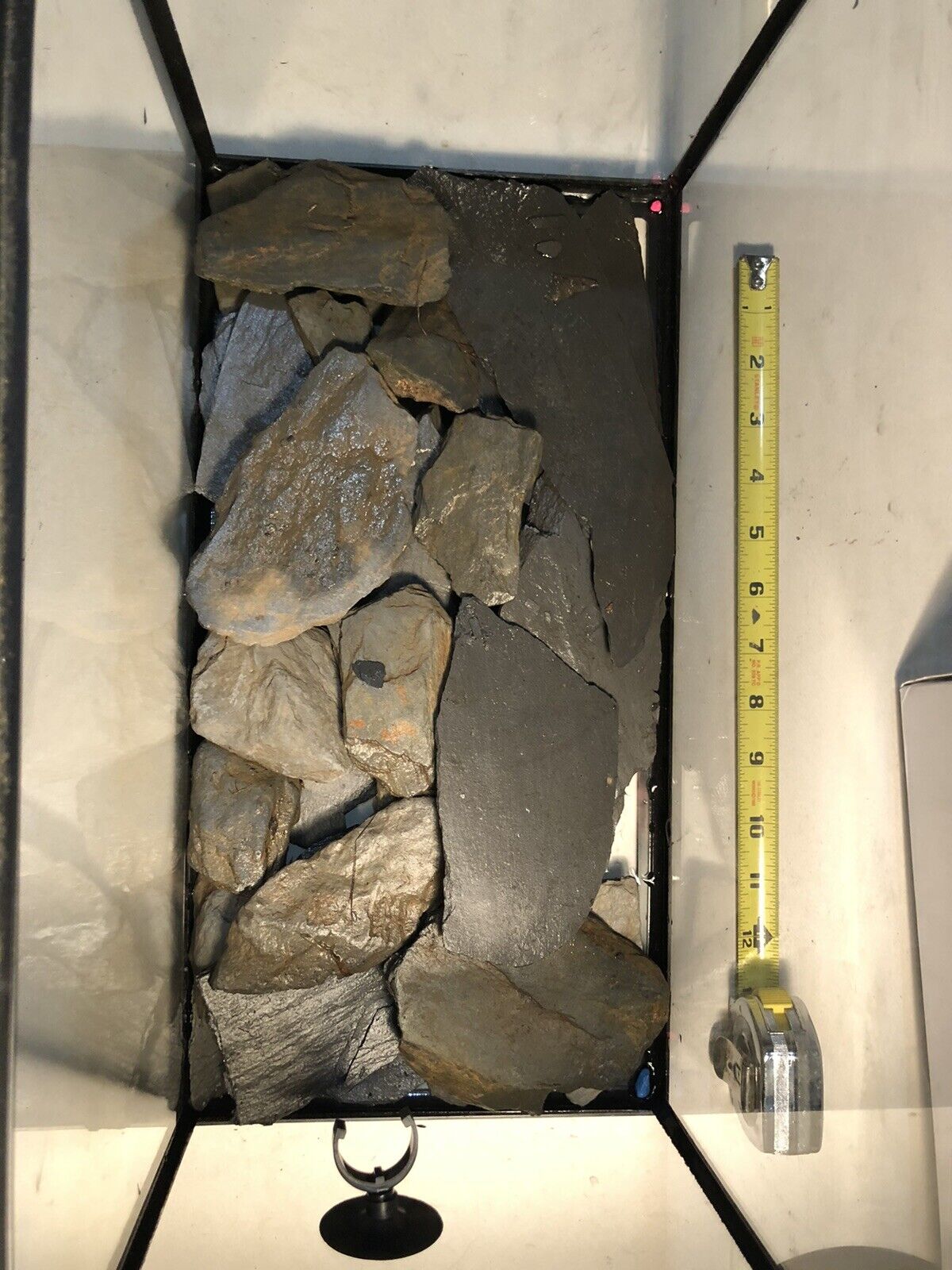 8lbs NATURAL SLATE Stone Rock Gravel for AQUARIUM Fish Tank, reptile, Tarantula.
