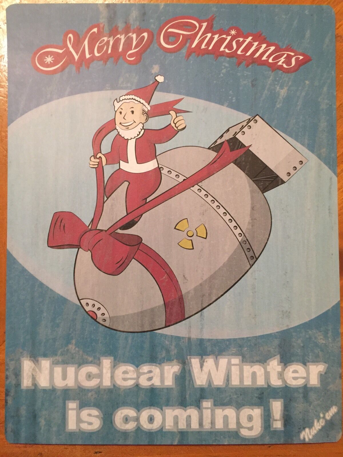Tin Sign Vintage Fallout Merry Christmas Nuclear Winter Is Coming