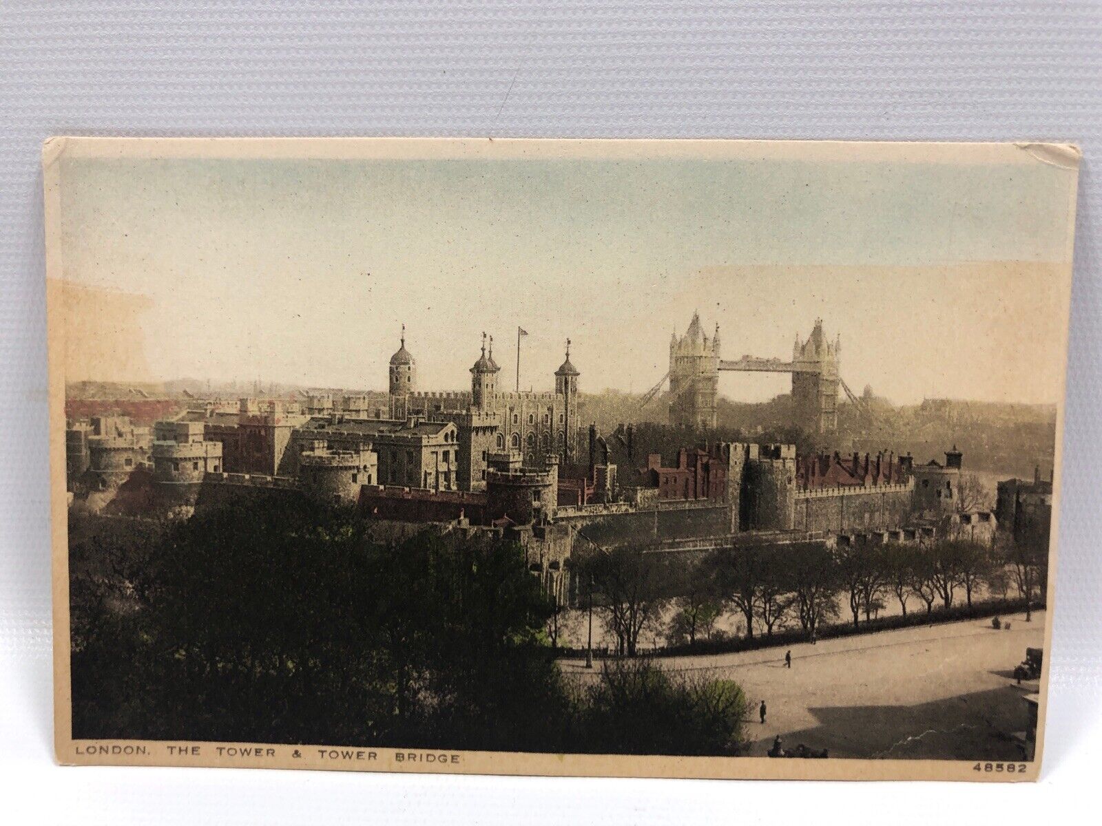 Old Hand Colored RPPC London The Tower And The Bridge UK