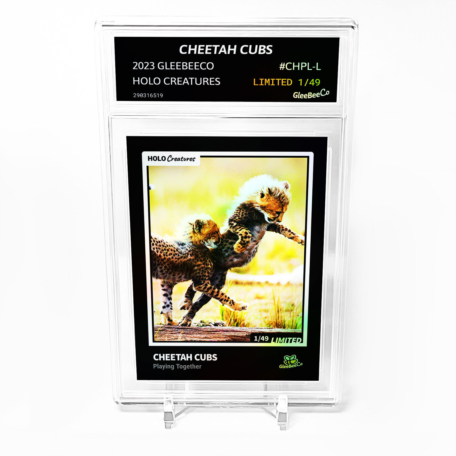 CHEETAH CUBS Card 2023 GleeBeeCo Holo Creatures Playing Together #CHPL-L /49