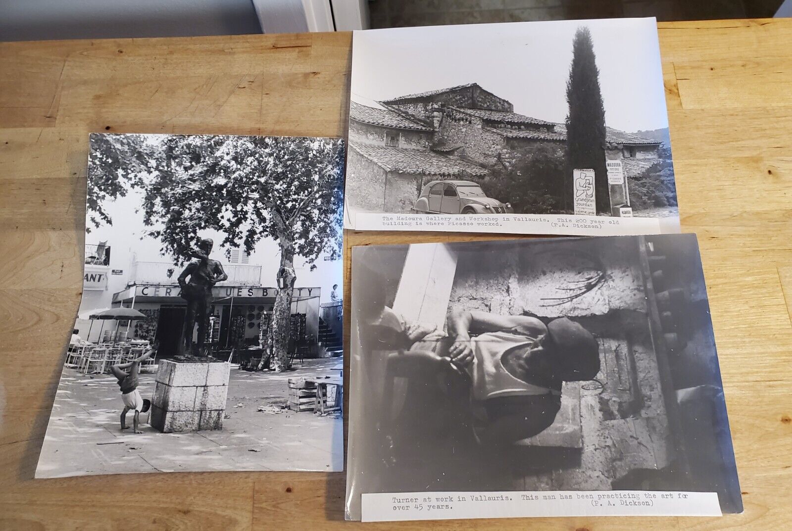 THREE ORIGINAL PHOTOGRAPHS OF VALLAURIS: 1964: FAIR PLUS: 9.5X7.5