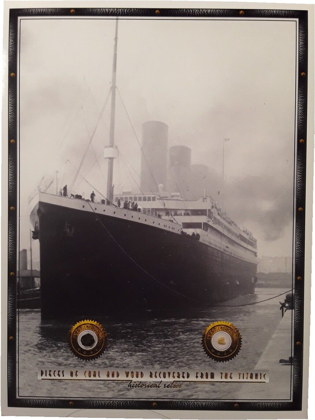 Actual TITANIC COAL & WOOD pieces, relics genuine artifacts frameable documented