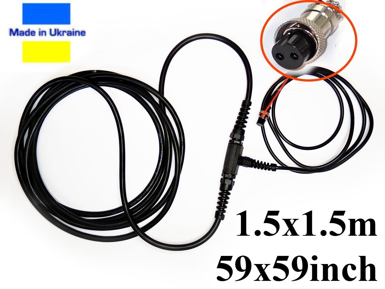 1,5mx1,5m search coil cable without pipe for PI Pulse Induction metal detector