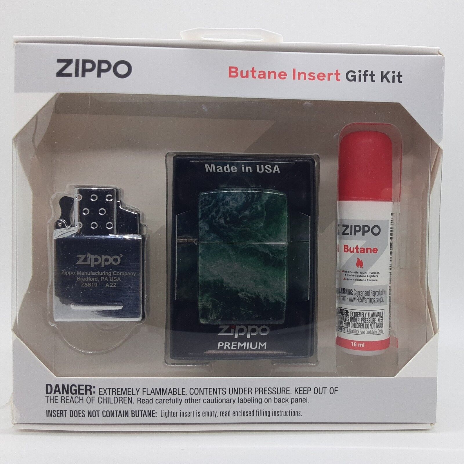 Zippo Premium Rogue Wave Design 48621 Double Torch Butane Lighter Gift Set