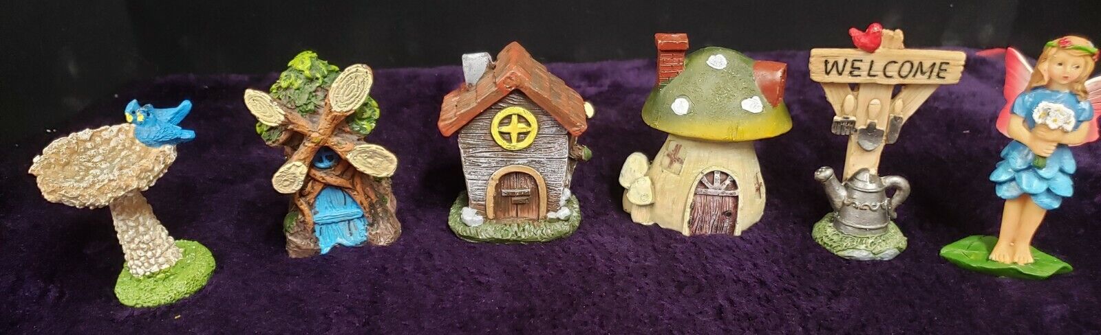 Resin Miniature Collection (Fiery, windmill, house, mushroom house & 2 more)