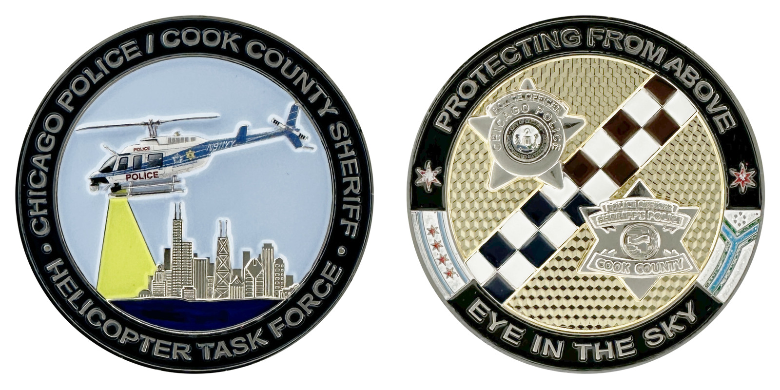 CHICAGO POLICE / COOK COUNTY SHERIFF CHALLENGE COIN: Helicopter Task Force, S...