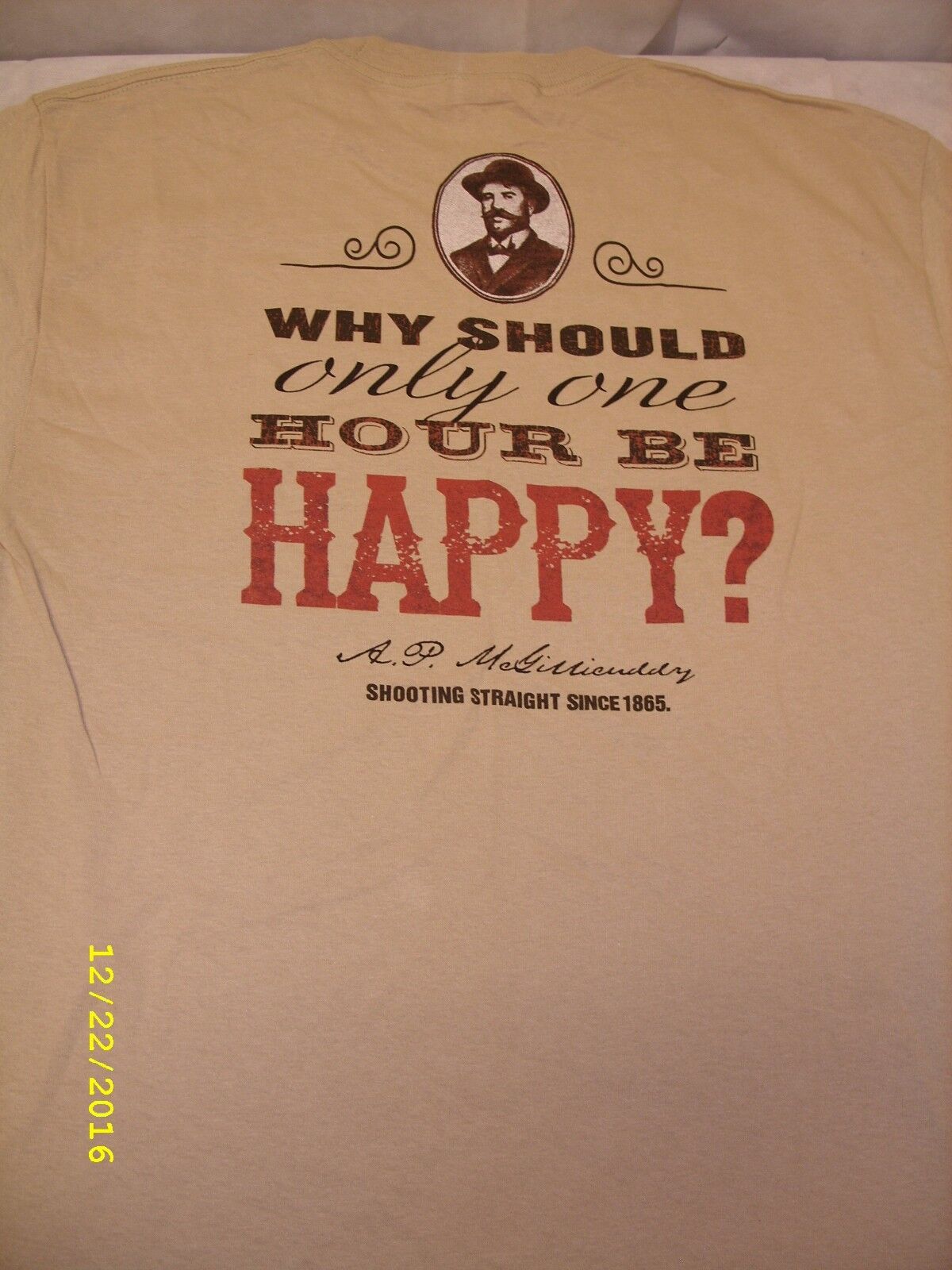 Dr McGillicuddy's Schnapps - Happy Hour Promo Men's T-Shirt *NEW*