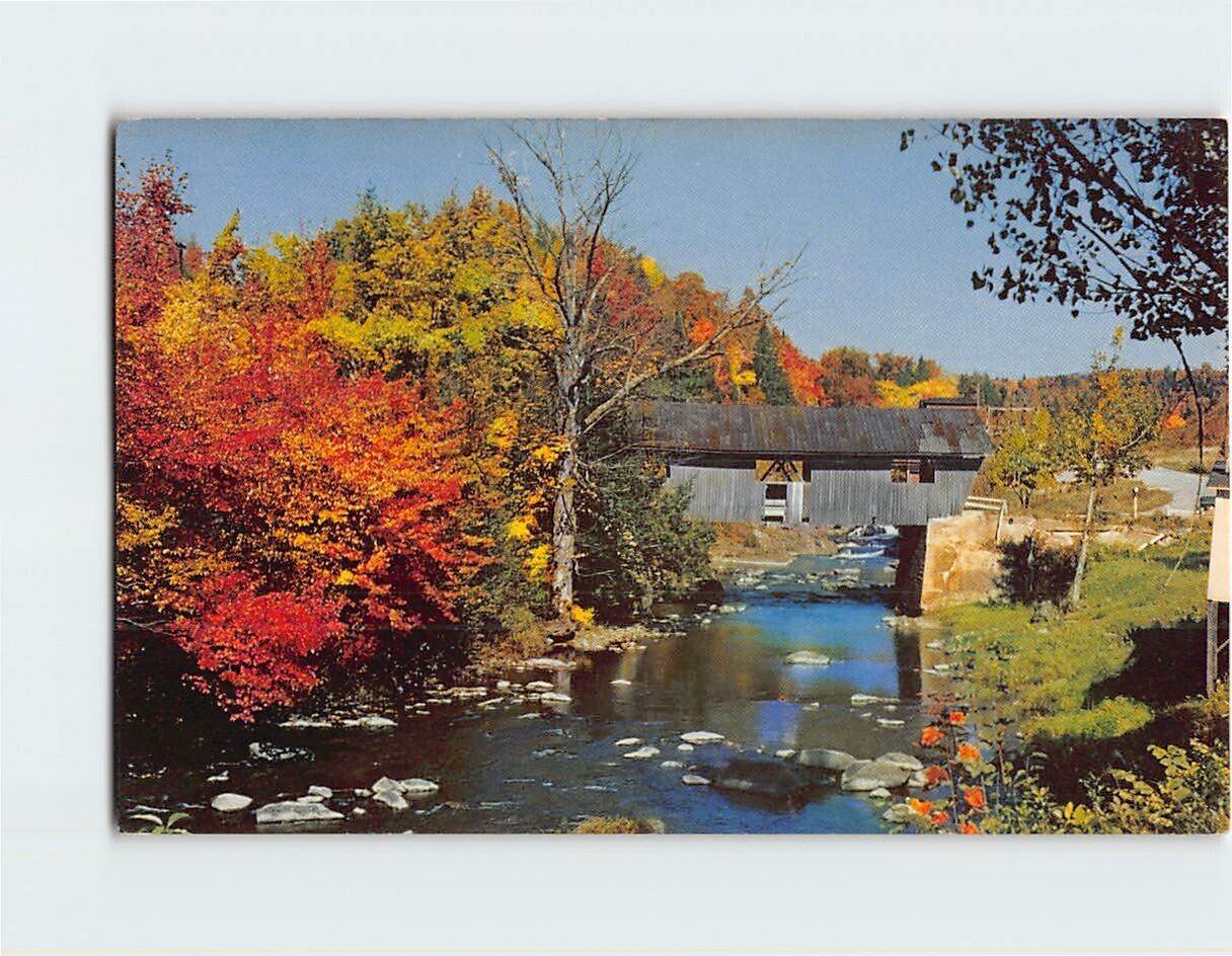 Postcard Old Covered Bridge at Johnson Vermont USA
