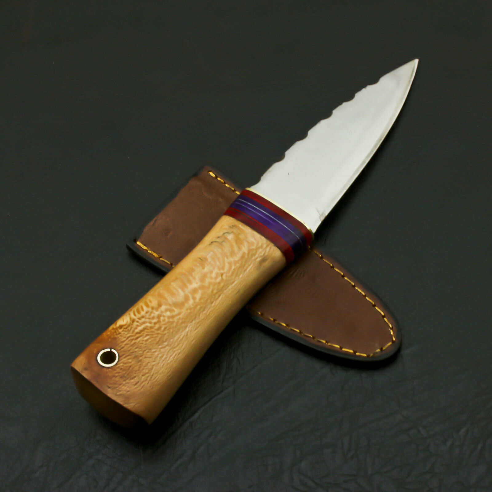 Custom Handmade D2 Steel Sgian Dubh Scottish Dirk Knife + Sheath