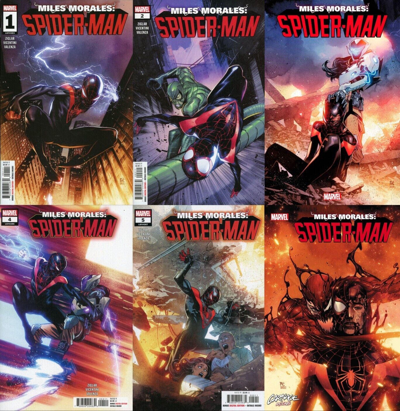 MILES MORALES SPIDER-MAN 1 2 3 4 5 & 6 NM COVER A SET 2023 