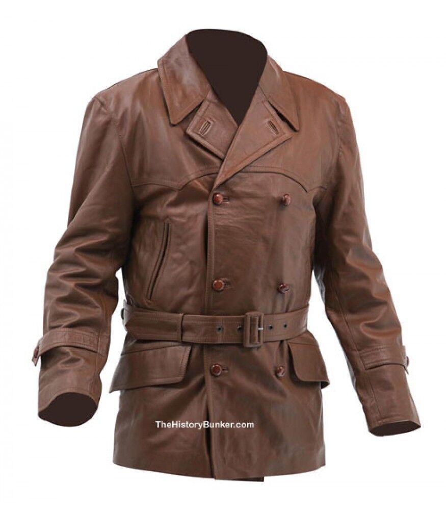 1920s British Motor racing leather coat BROWN - 46 X large