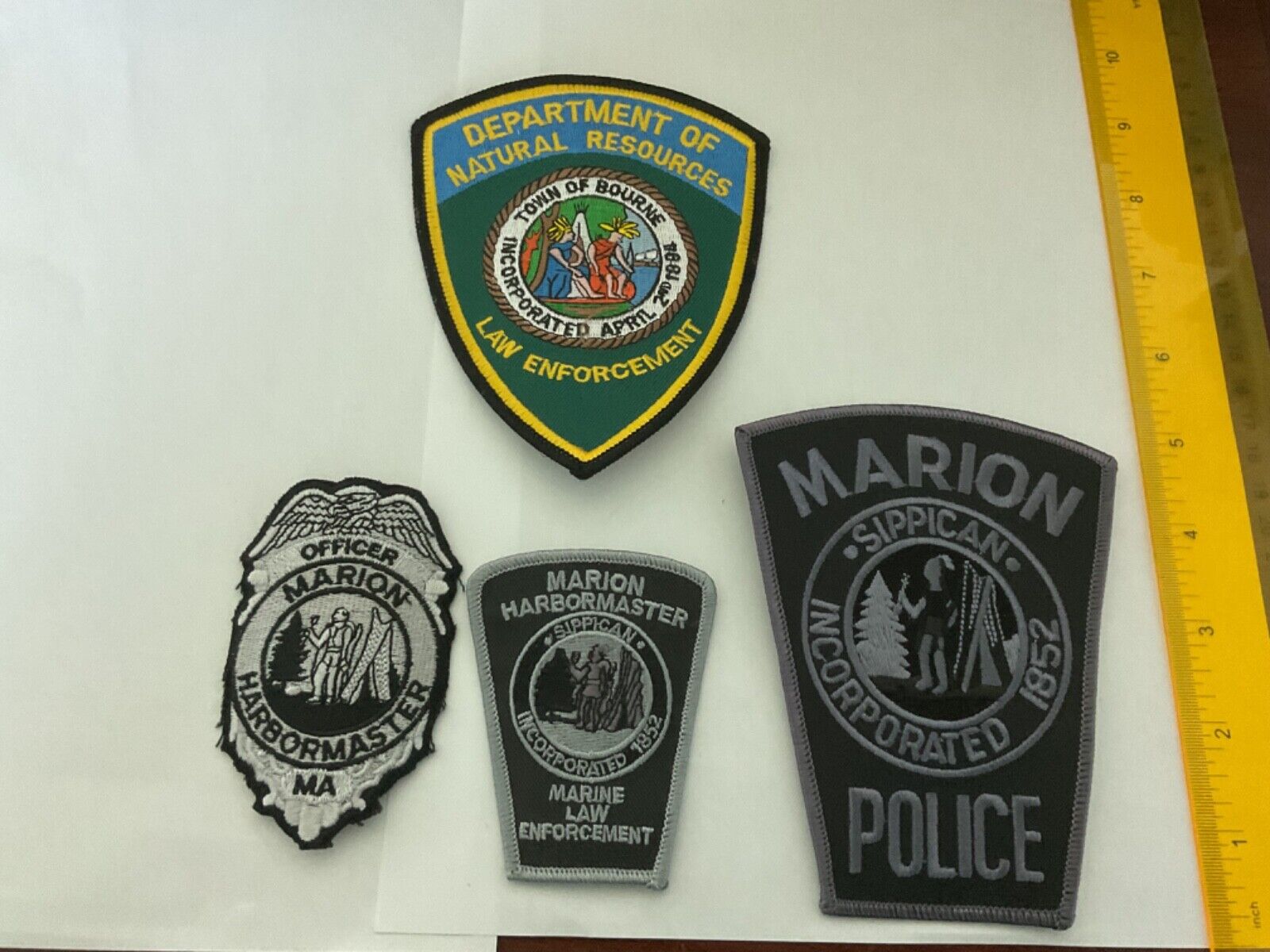 Police Law Enforcement collectable patches Massachusetts All new.4 pieces