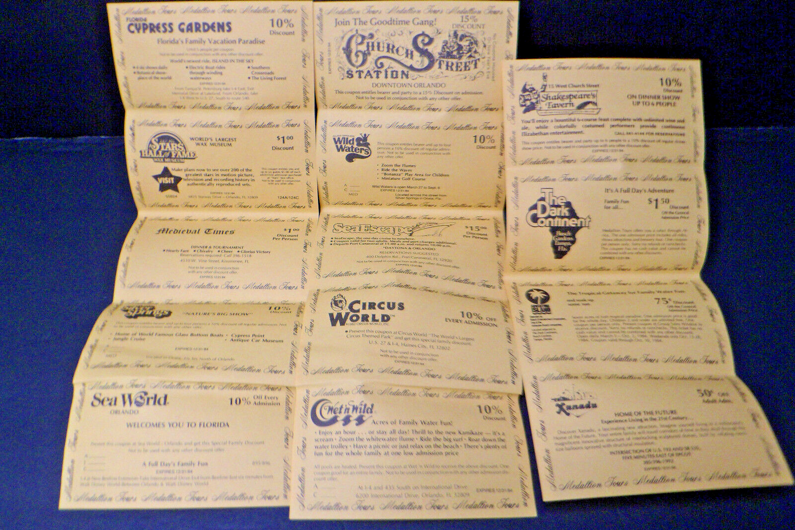 1984 Orlando Central Florida Vintage Tourist Coupons -Classic Closed Attractions