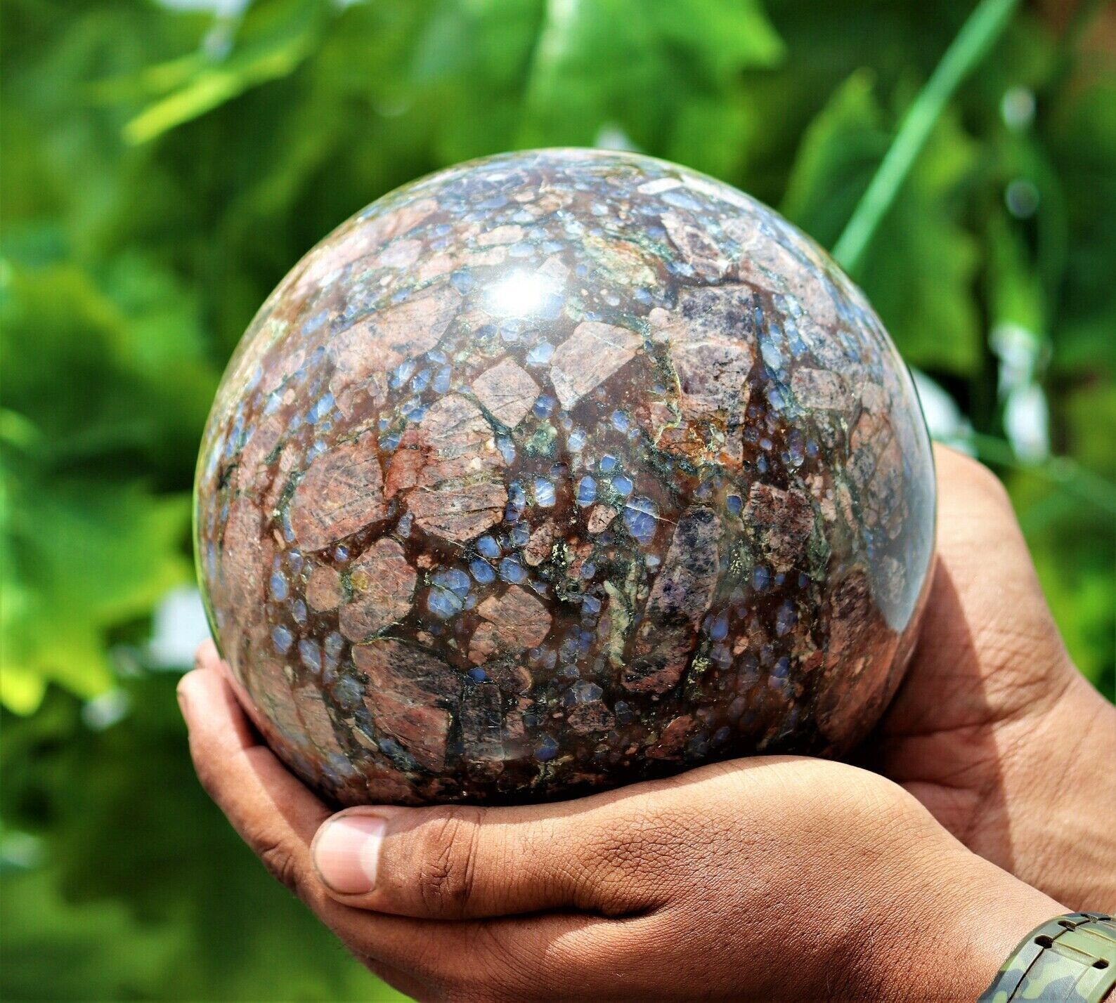 Large 150MM Brown Llanite Crystal Quartz Chakras Healing Energy Stone Sphere