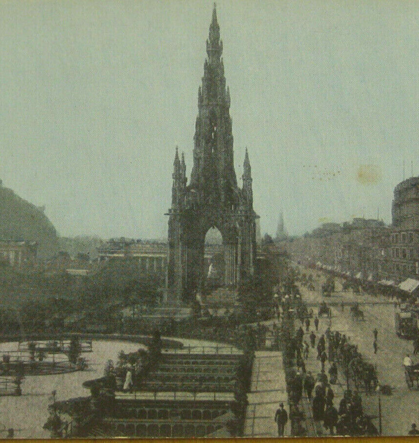 Scott's Monument Edinburgh Scotland Sir Walter Scott Castle old vintage 1910s