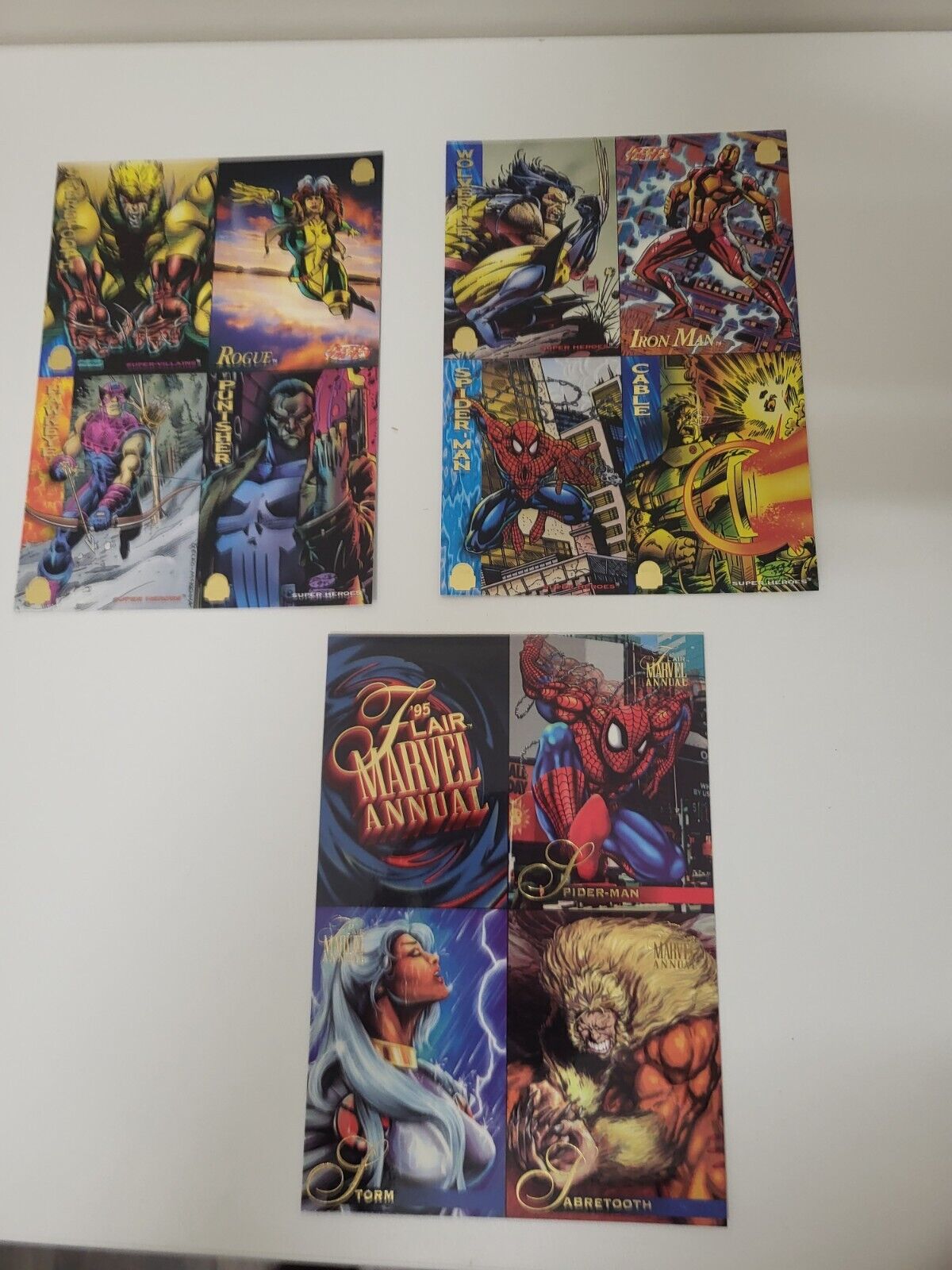 1994 1995 Fleer SPIDERMAN Marvel UNIVERSE MASTERPIECES  Uncut Promo CARD  3 shts