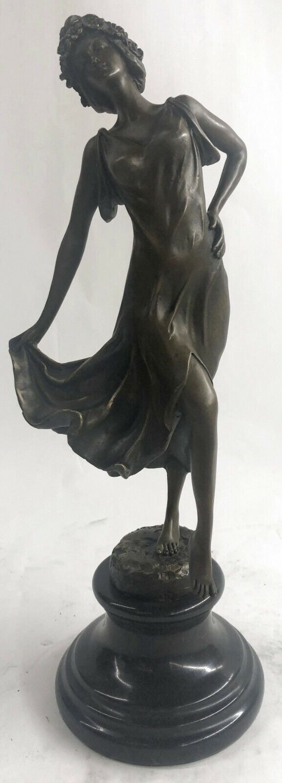Handcrafted Detailed Ballerina Dancer Dance Trophy Bronze Sculpture Figurine Art