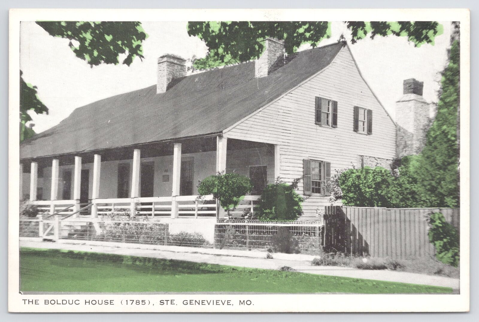 Ste Genevieve Missouri~Bolduc House~1950s Postcard