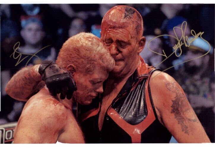 DUSTIN RHODES AND CODY RHODES 11X17 PRINT - DUAL AUTOGRAPHED AEW Blood Brothers