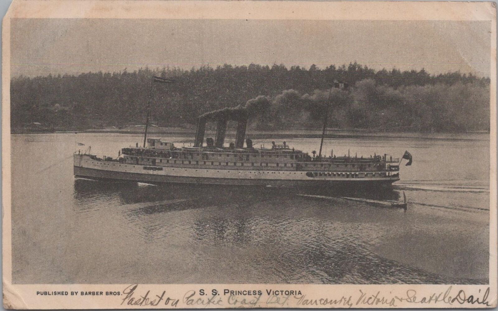 Postcard Ship SS Princess Victoria 