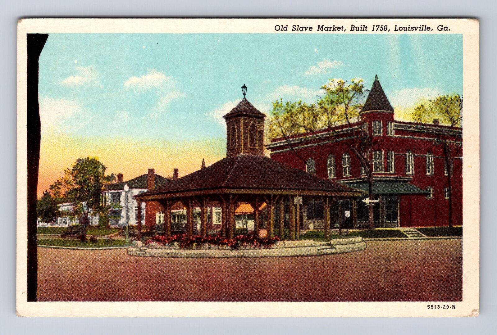 Louisville GA-Georgia, Old Market, Antique, Vintage Souvenir Postcard