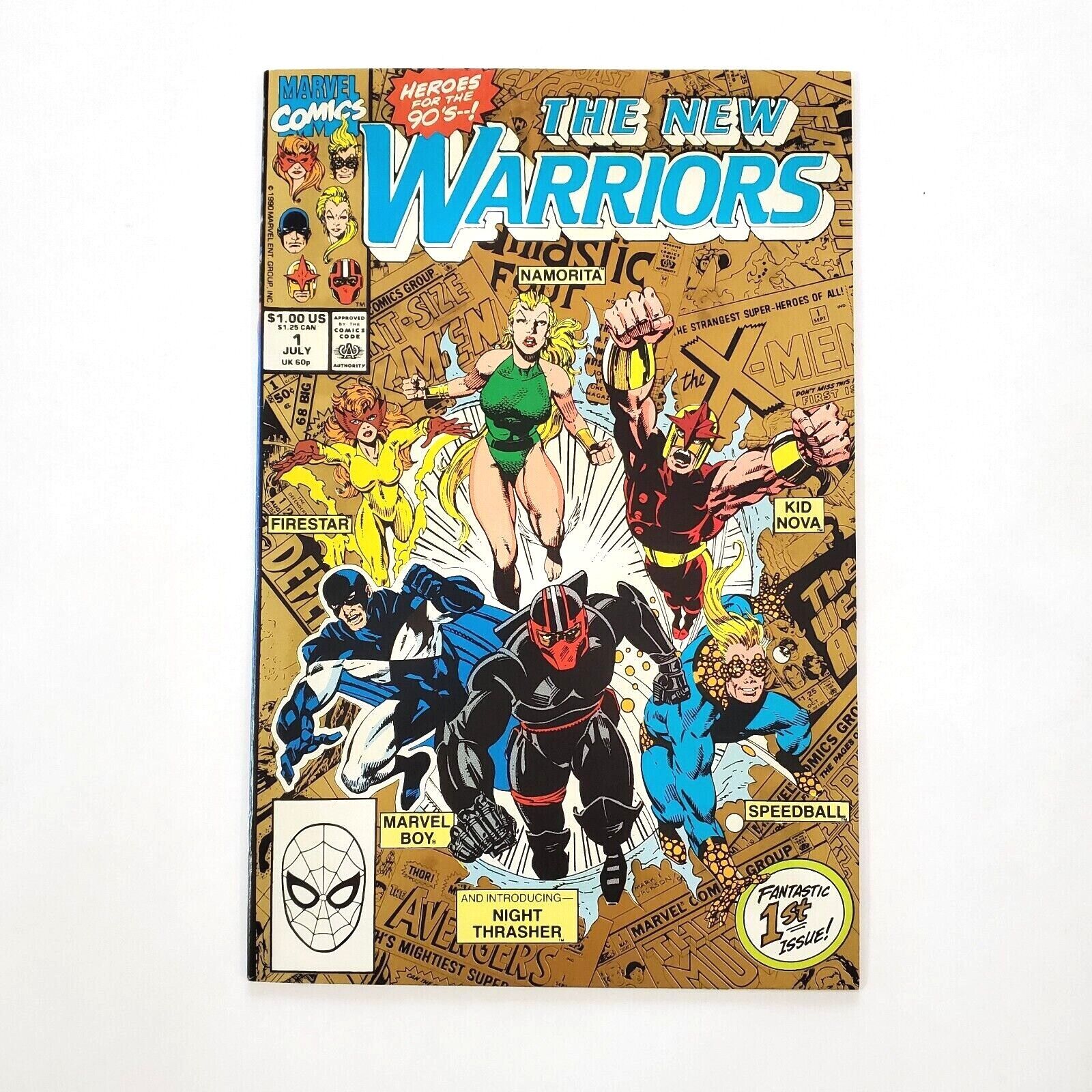 New Warriors #1 Vol. 1 (1990 Series) 2nd Print Gold Cover Marvel Comic Book Nova