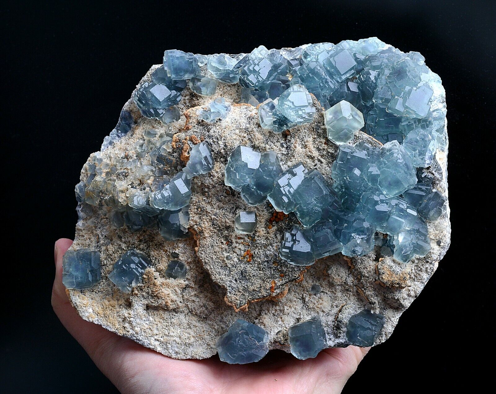 2217g NATURAL Rare Blue Green Cubic Phantom Window FLUORITE Mineral Specimen