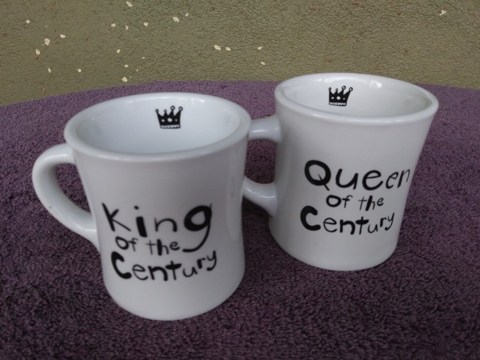  Wendy Tancock King & Queen of the Century 2 Ceramic Mugs Cups Crown Toronto