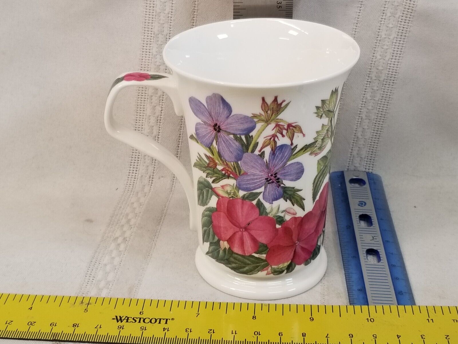 Dunoon L\'ete Floral Mug By Kathy Pickles England 4 1/2 in Tall Bone China