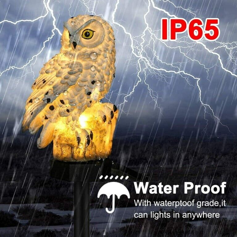 Garden Solar Light Outdoor Decor Resin Owl Solar LED Light With Stake WATERPROOF