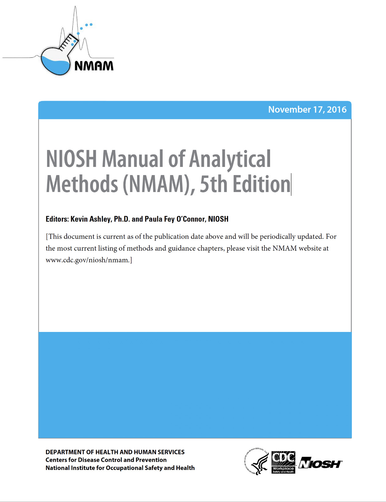 693 page NIOSH Manual of Analytical Methods (NMAM) 5th Ed. Sampling Manual on CD