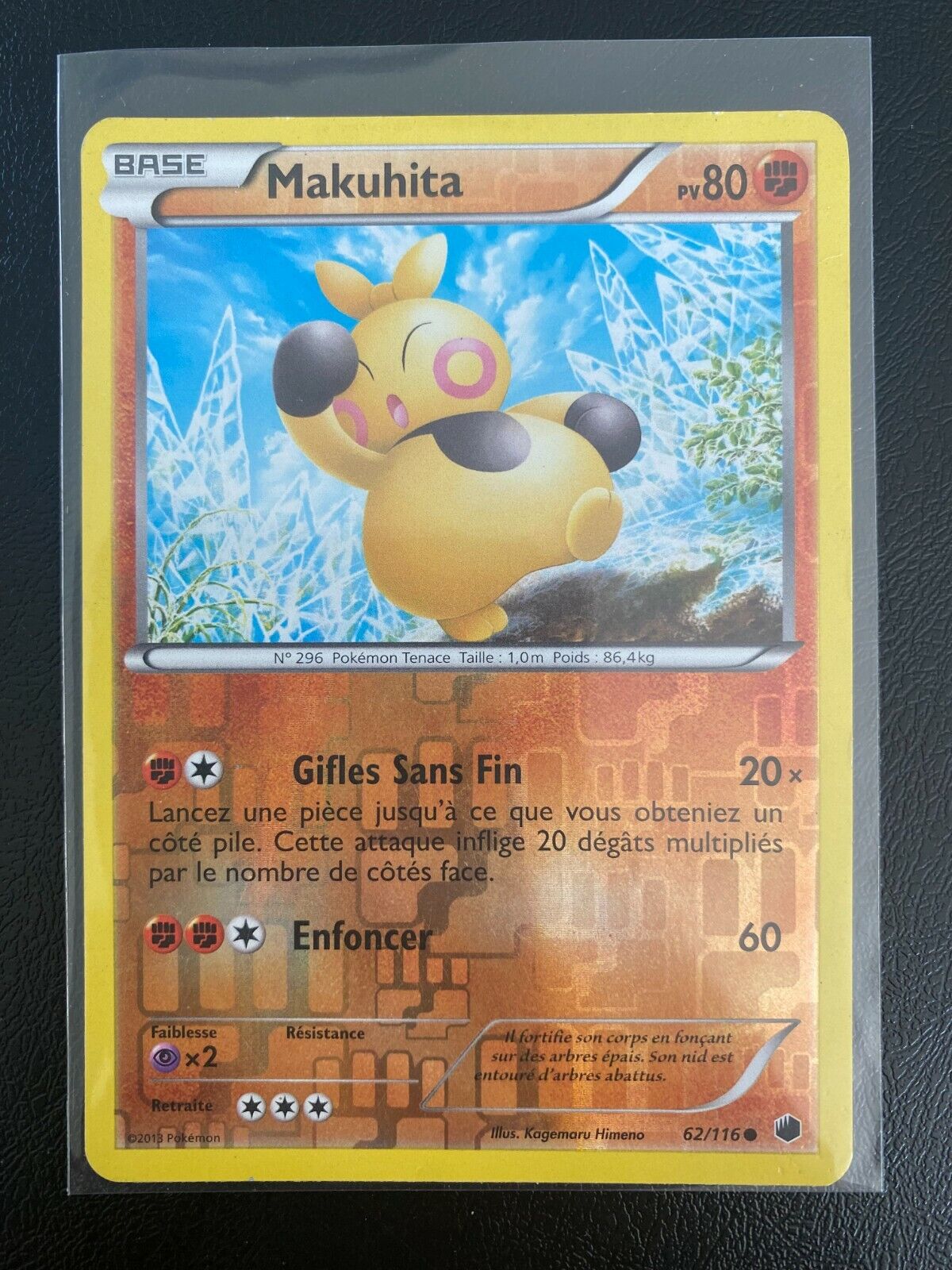 Pokemon Makuhita 62/116 card – Common reverse – NB Block Plasma Glaciation VF 