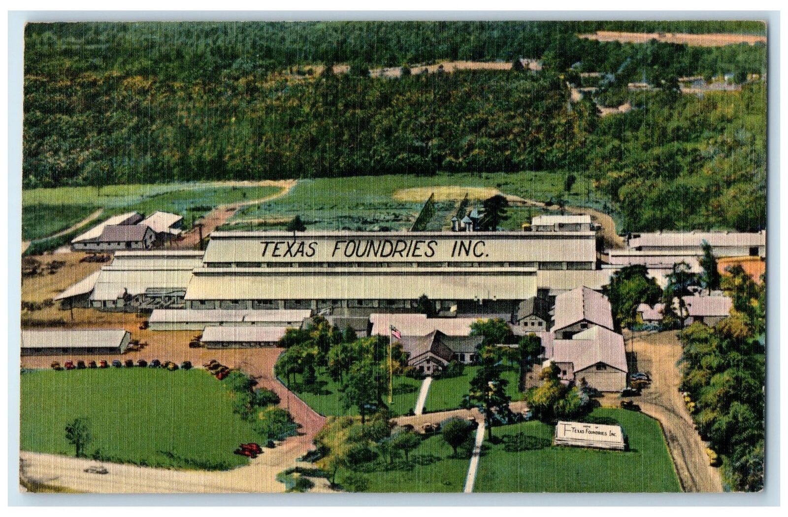 c1940's Texas Foundries Inc. Malleable Alloy Castings Lufkin Texas TX Postcard
