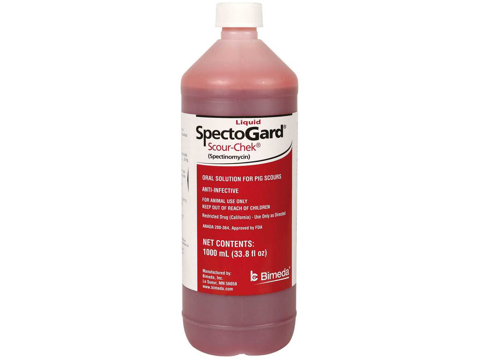 SPECTOGARD SCOUR-CHEK (SPECTAM SCOUR HALT) for E.Coli Scours in Pigs 1 Liter