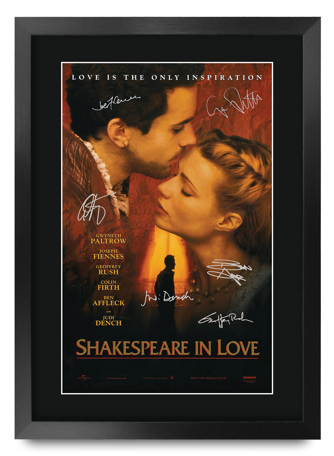 Shakespeare in Love A3 Framed Gwyneth Paltrow, Joseph Fiennes for Movie Fans