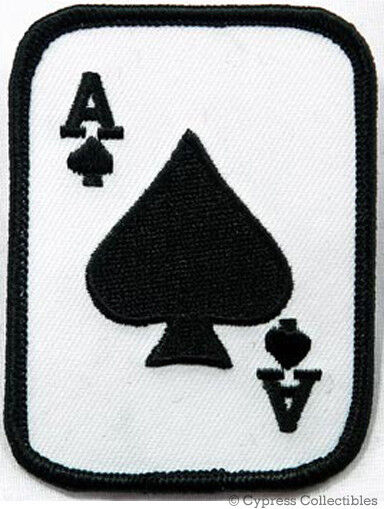 ACE of SPADES PATCH POKER PLAYING CARD embroidered iron-on CASINO GAMBLING NEW