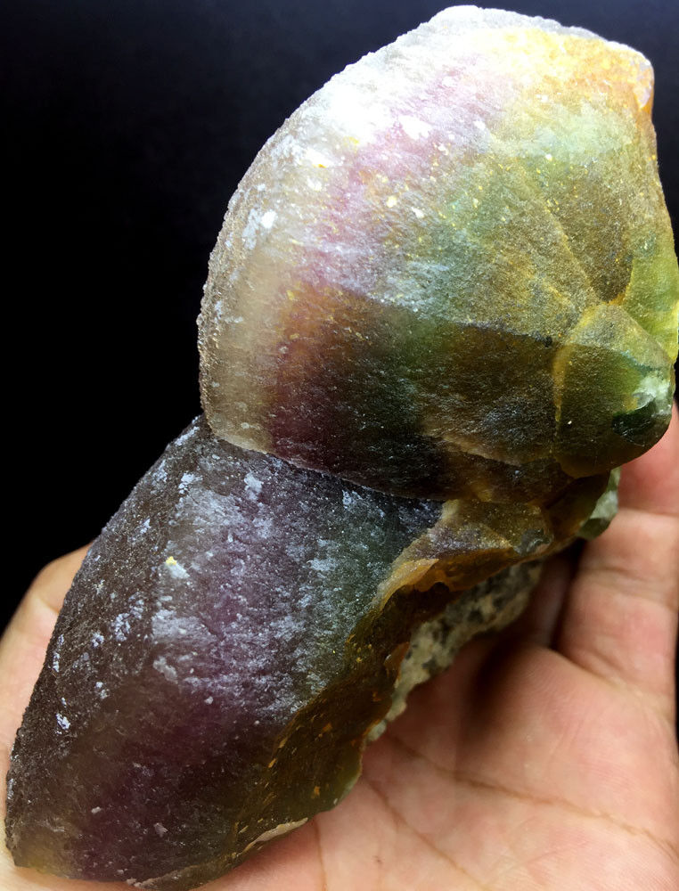 839g WOWNew Find Natural Red Green Fluorite Quartz Crystal specimen  #158