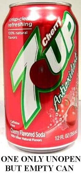 7 Up “Antioxidant” Cherry Vintage USA 2011 UNOPEN EMPTY 12oz 355ml Can American