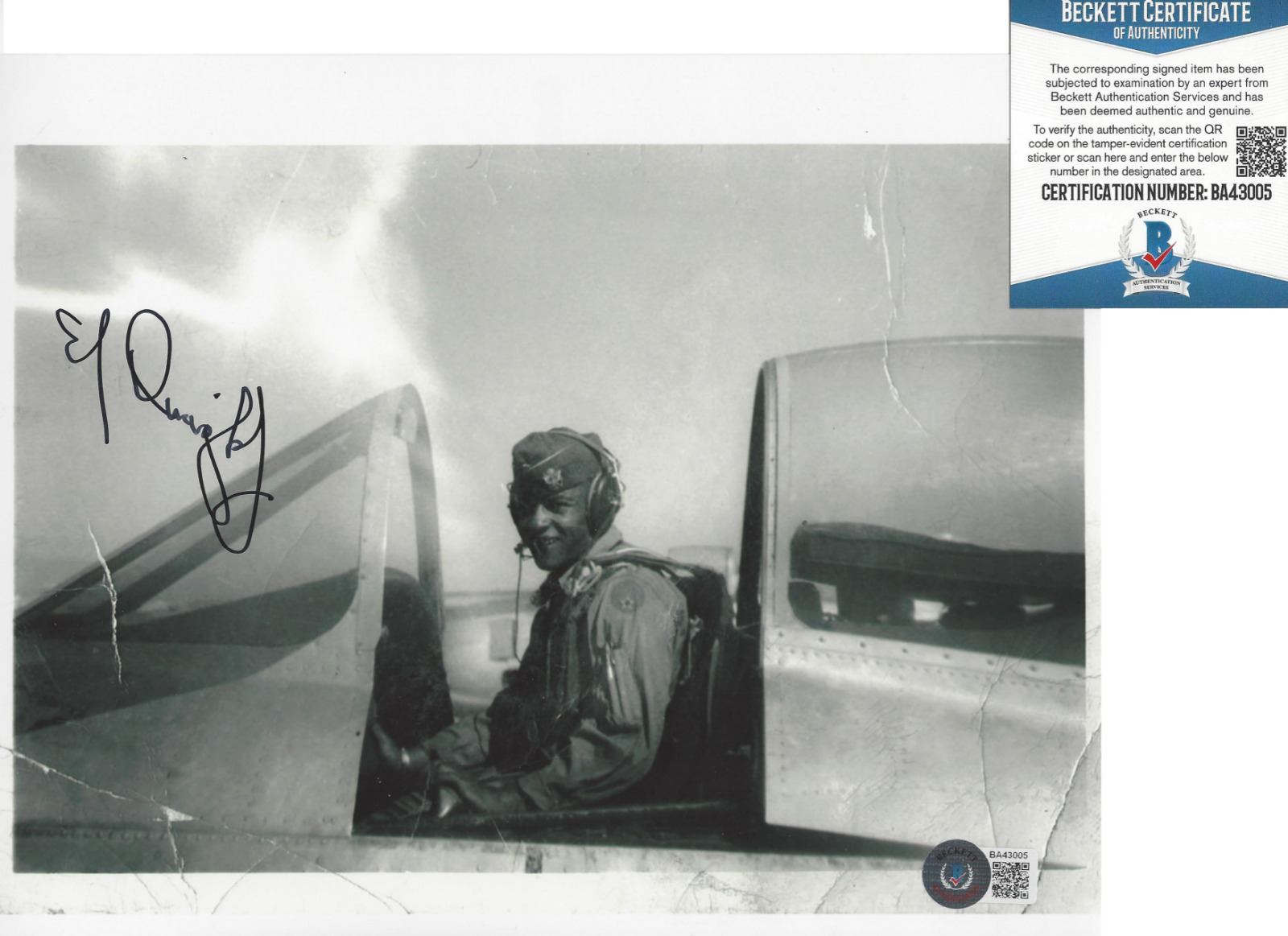 EDWARD ED DWIGHT JR SIGNED NASA TEST PILOT ASTRONAUT 8x10 PHOTO BECKETT COA BAS