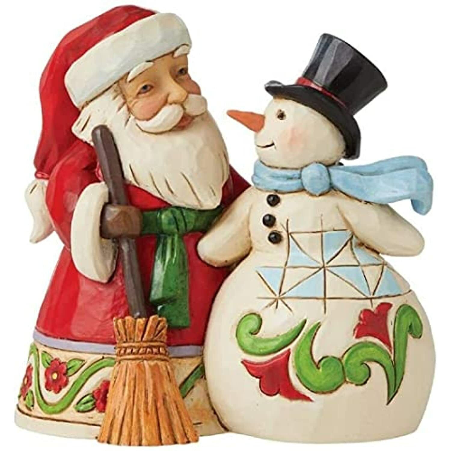 Enesco Jim Shore Heartwood Creek Santa and Snowman Pint Sized Figurine 6009004