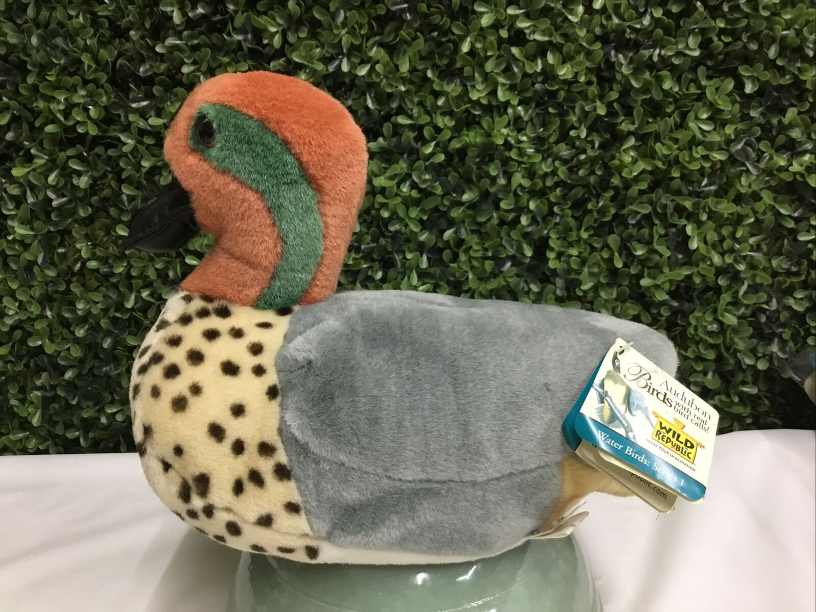 Wild Republic Audubon Green Winged Teal Duck Plush Toy Bird NWT No Sound #78617