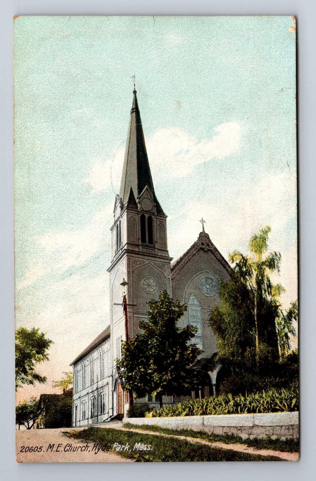 Hyde Park, MA-Massachusetts, M.E. Church Antique c1907 Souvenir Vintage Postcard