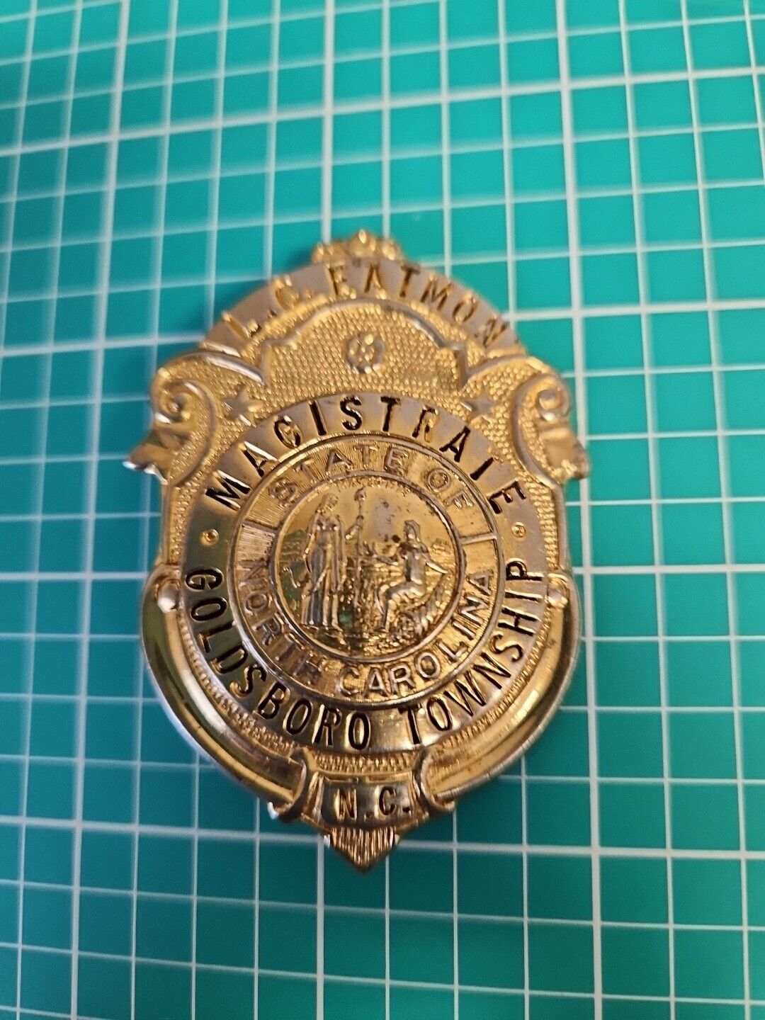 Rare NC North Carolina Magistrates Pin Back Badge Shield Obsolete 