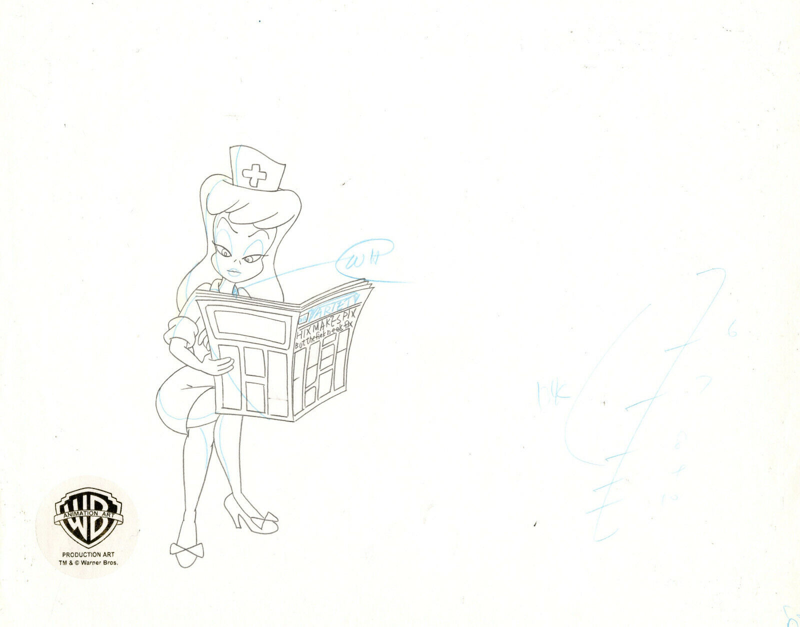 Animaniacs-Nurse Original Production Drawing-Variety Speak